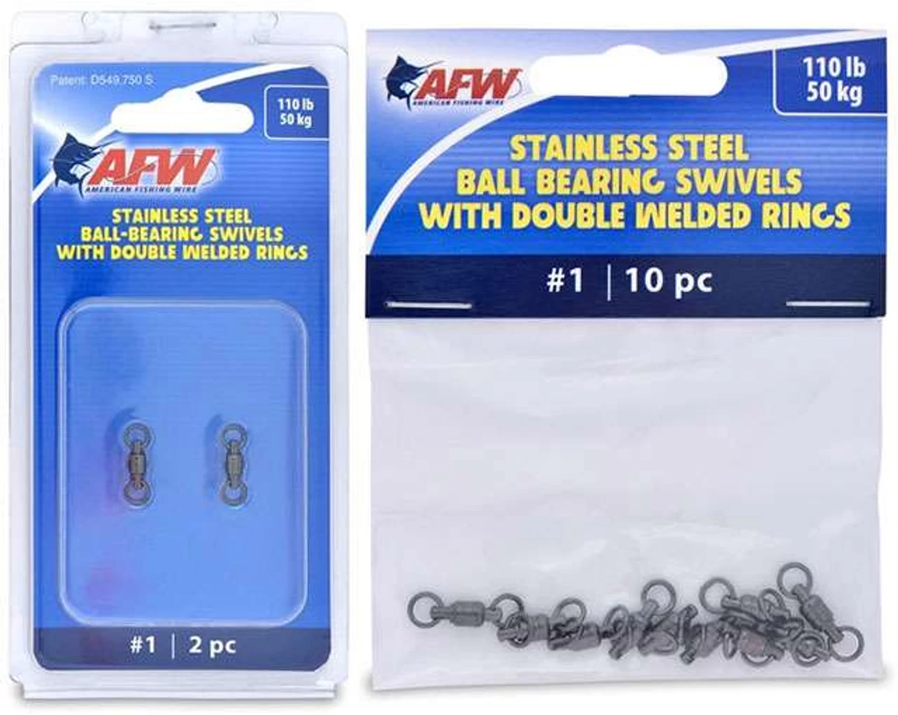 American Fishing Wire Stainless Steel Ball Bearing Swivels 1 American Fishing Wire Stainless Steel Ball Bearing Swivels