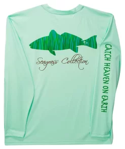 IBig Seagrass Redfish Performance Long Sleeve Shirt - Seafoam - 2X-Large