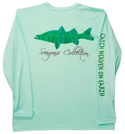 IBig Seagrass Snook Performance Long Sleeve Shirt - Seafoam - Medium
