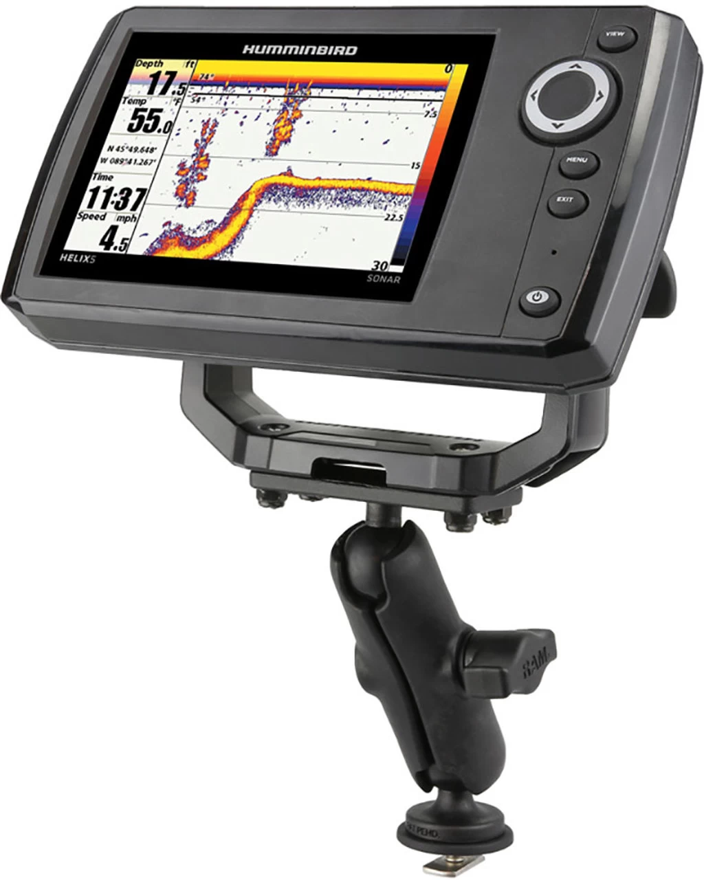 RAM MOUNTS RAM Track Ball Double Ball Mount For Humminbird Helix 5 - B - 1 In. 2 RAM MOUNTS RAM Track Ball Double Ball Mount For Humminbird Helix 5 - B - 1 In. - Image 2