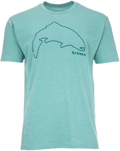 Simms Trout Outline T-Shirt - Oil Blue Heather - Large 1 Simms Trout Outline T-Shirt - Oil Blue Heather - Large