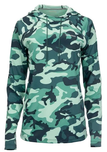 Simms Womens Solarflex Hoody - Woodland Camo Avalon - Small 1 Simms Womens Solarflex Hoody - Woodland Camo Avalon - Small